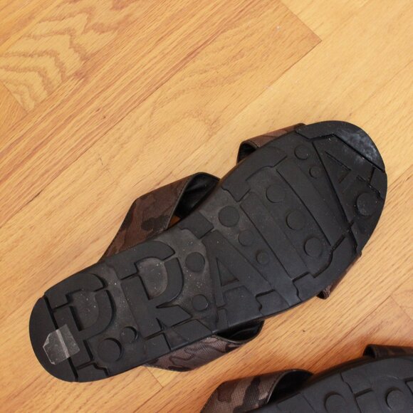 Prada Men's Criss Cross Camo Print Sandals Size 8 - Picture 7 of 11